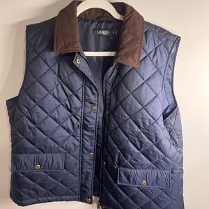 NWT Lauren Ralph Lauren Navy Quilted Vest XL